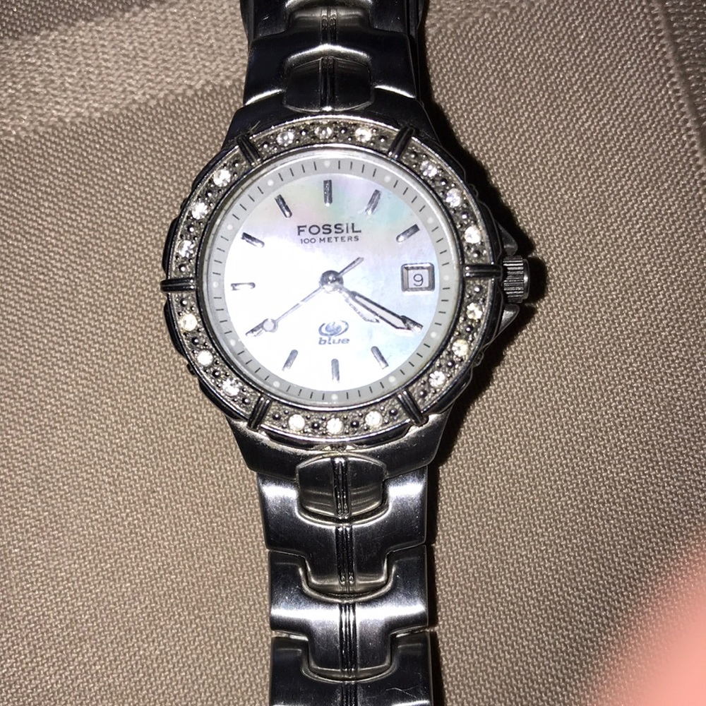 Fossil Blue Mother of Pearl Water Resistant Watch